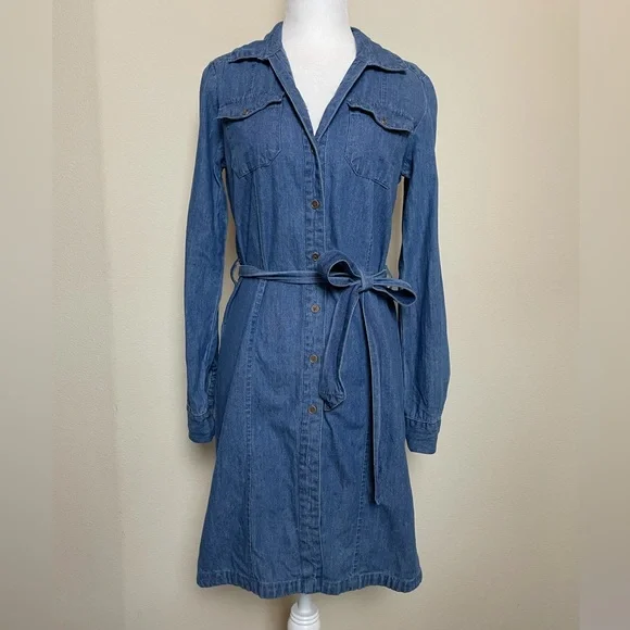 white christmas dresses Emmet Jackson Denim Mini Dress Denim-Blue / L by Sugarlips